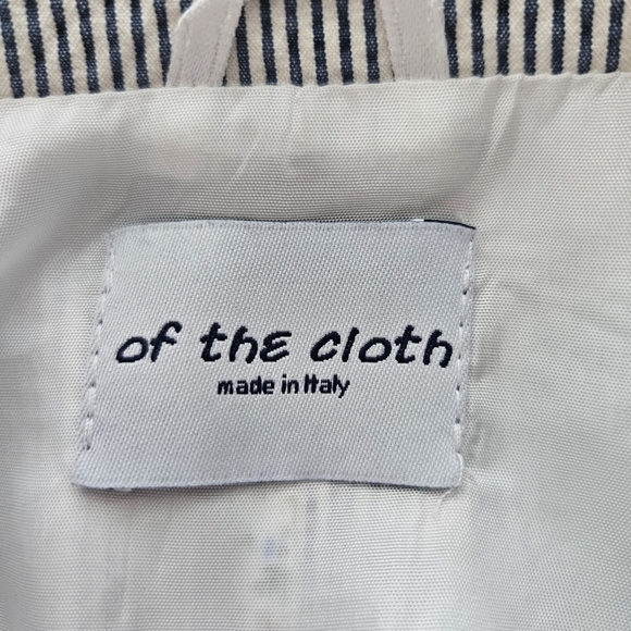 Of the Cloth Made in Italy Womens Gray White Structured Blazer No Size Tag - Picture 16 of 16